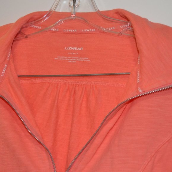 LIZWEAR Cotton Coral Pink Zip-up Jacket S/CH/P - Picture 2 of 6
